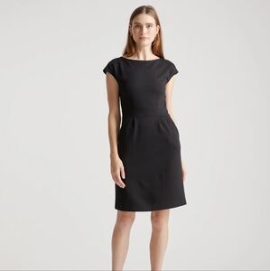 Quince Navy Blue Ultra-Stretch Ponte Cap Sleeve Dress sz XS Career - NWT